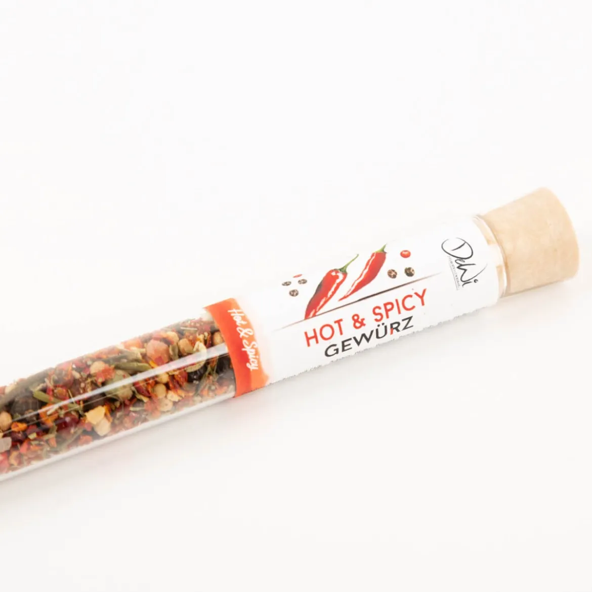 DeWi Hot & Spicy Gewürzmischung mit Chili im Reagenzglas 9g