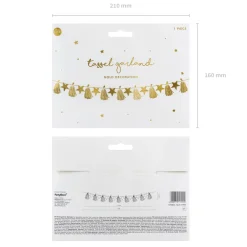 DIY-Girlande mit Quasten und Sternchen goldfarbig 1,3m