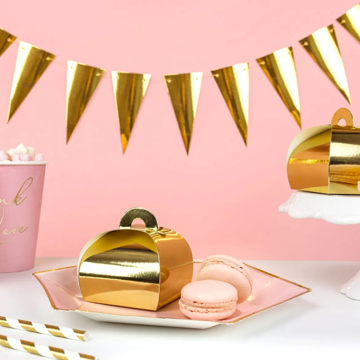 DIY-Girlande mit Wimpeln goldfarbig 13,5x215cm