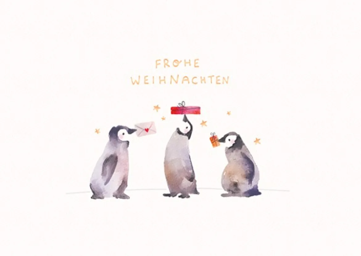 Doppelkarte Frohe Weihnachten mit Goldveredelung 12x17cm von Grafik Werkstatt