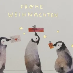Doppelkarte Frohe Weihnachten mit Goldveredelung 12x17cm von Grafik Werkstatt