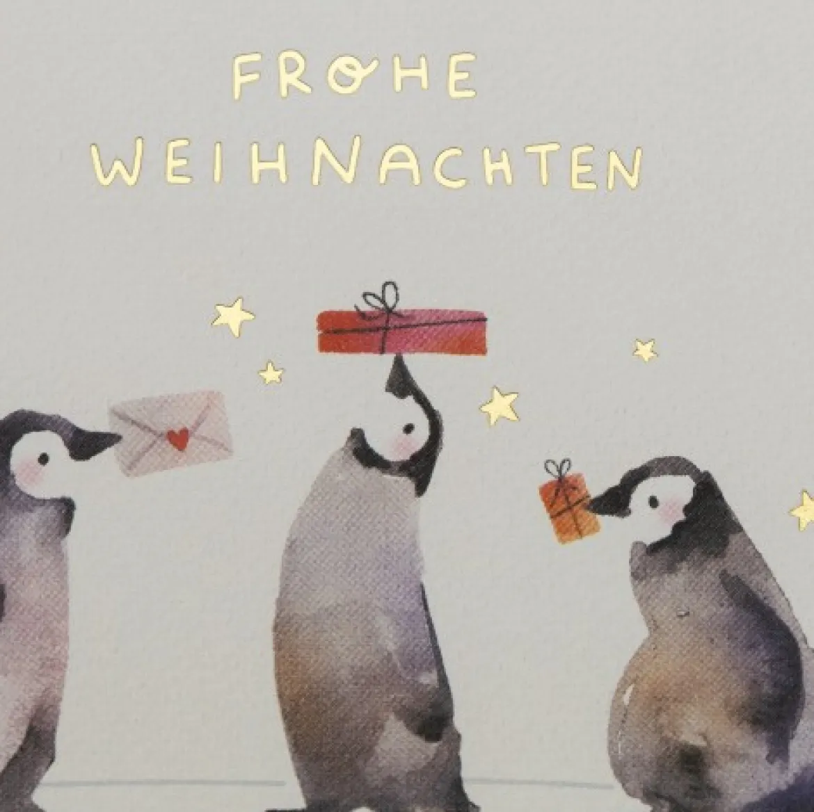 Doppelkarte Frohe Weihnachten mit Goldveredelung 12x17cm von Grafik Werkstatt