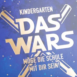 Doppelkarte Kindergarten DAS WARS mit Goldveredelung blau 12x17cm von Grafik Werkstatt