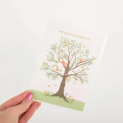 Doppelkarte Liebe Wünsche zur Kommunion 12x17cm Lebensbaum mit Goldveredelung von Grafik Werkstatt