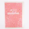 Doppelkarte mit Umschlag Du bist wunderbar rosa goldfarbig 14,5x10,5cm
