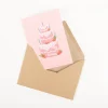 Doppelkarte mit Umschlag Happy Birthday Erdbeertorte rosa rot A6 von KEITCARDS