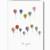 Doppelkarte mit Umschlag Happy Birthday Luftballons doppelreihig A6 von KEITCARDS