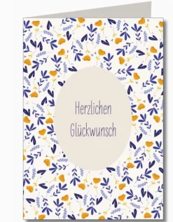 Doppelkarte mit Umschlag Herzlichen Glückwunsch Blumen A6 von KEITCARDS