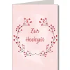 Doppelkarte mit Umschlag Zur Hochzeit Herzchenkranz rosa rot A6 von KEITCARDS