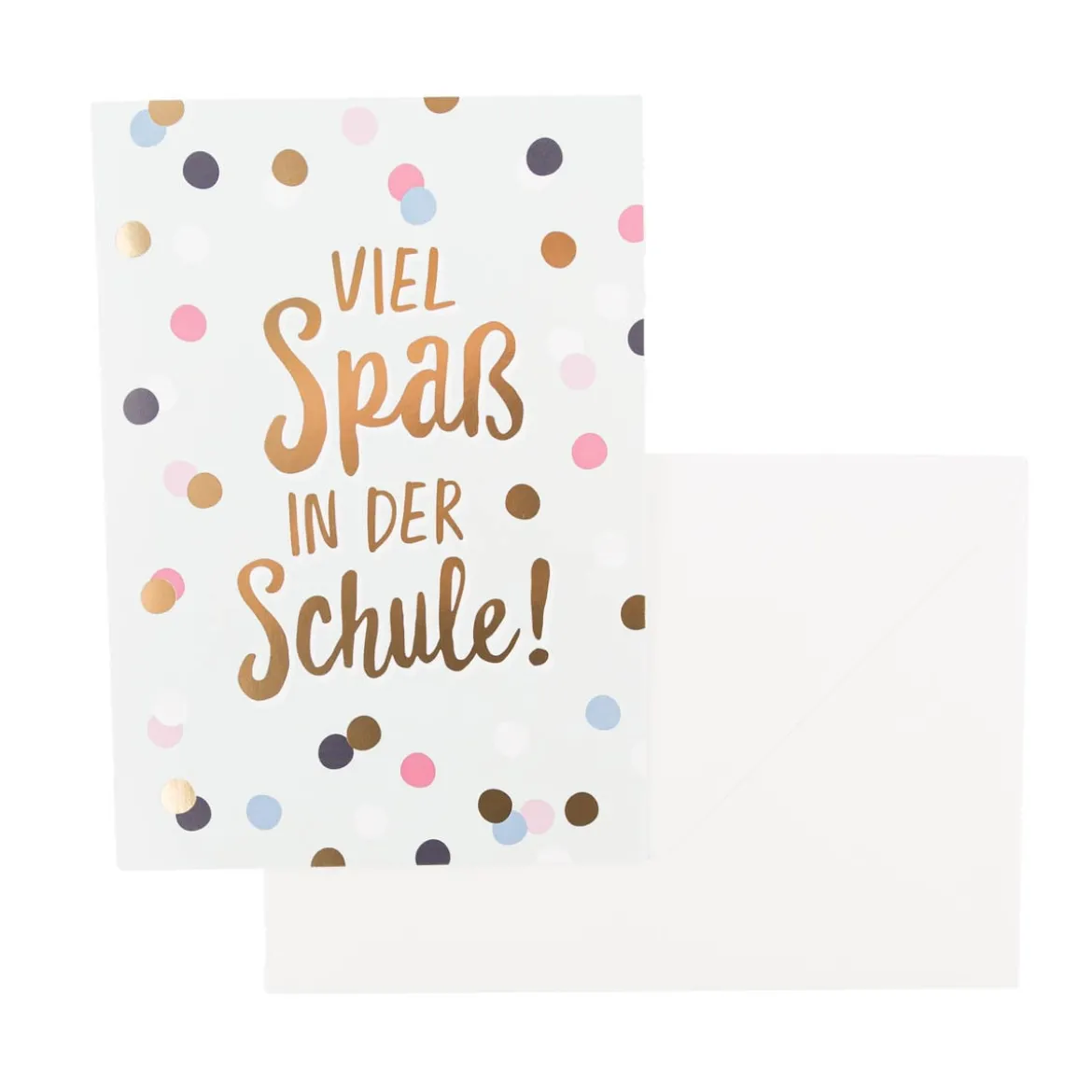 Doppelkarte Viel Spaß in der Schule! mit Goldveredelung 12x17cm von Grafik Werkstatt