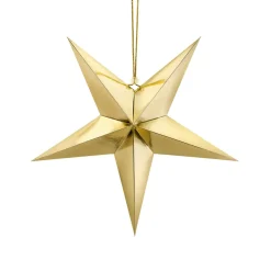 3D Papier-Stern Faltstern goldfarbig 30cm