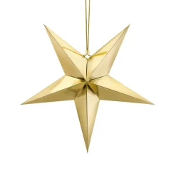 3D Papier-Stern Faltstern goldfarbig 45cm