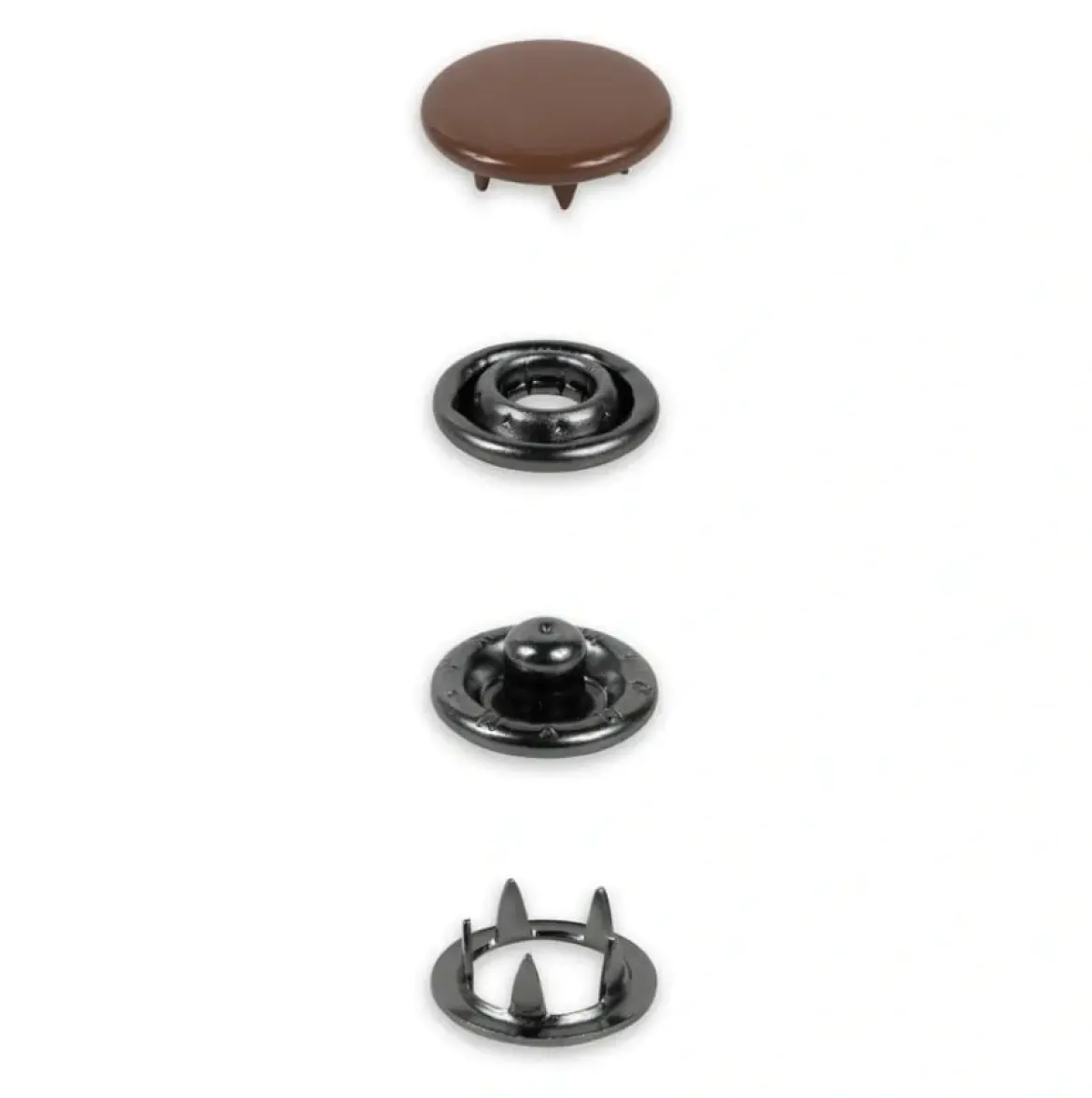 Druckknöpfe Jersey 12mm dunkelbraun 20 Stk von Prym