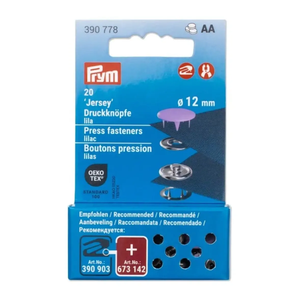 Druckknöpfe Jersey 12mm lila 20 Stk von Prym