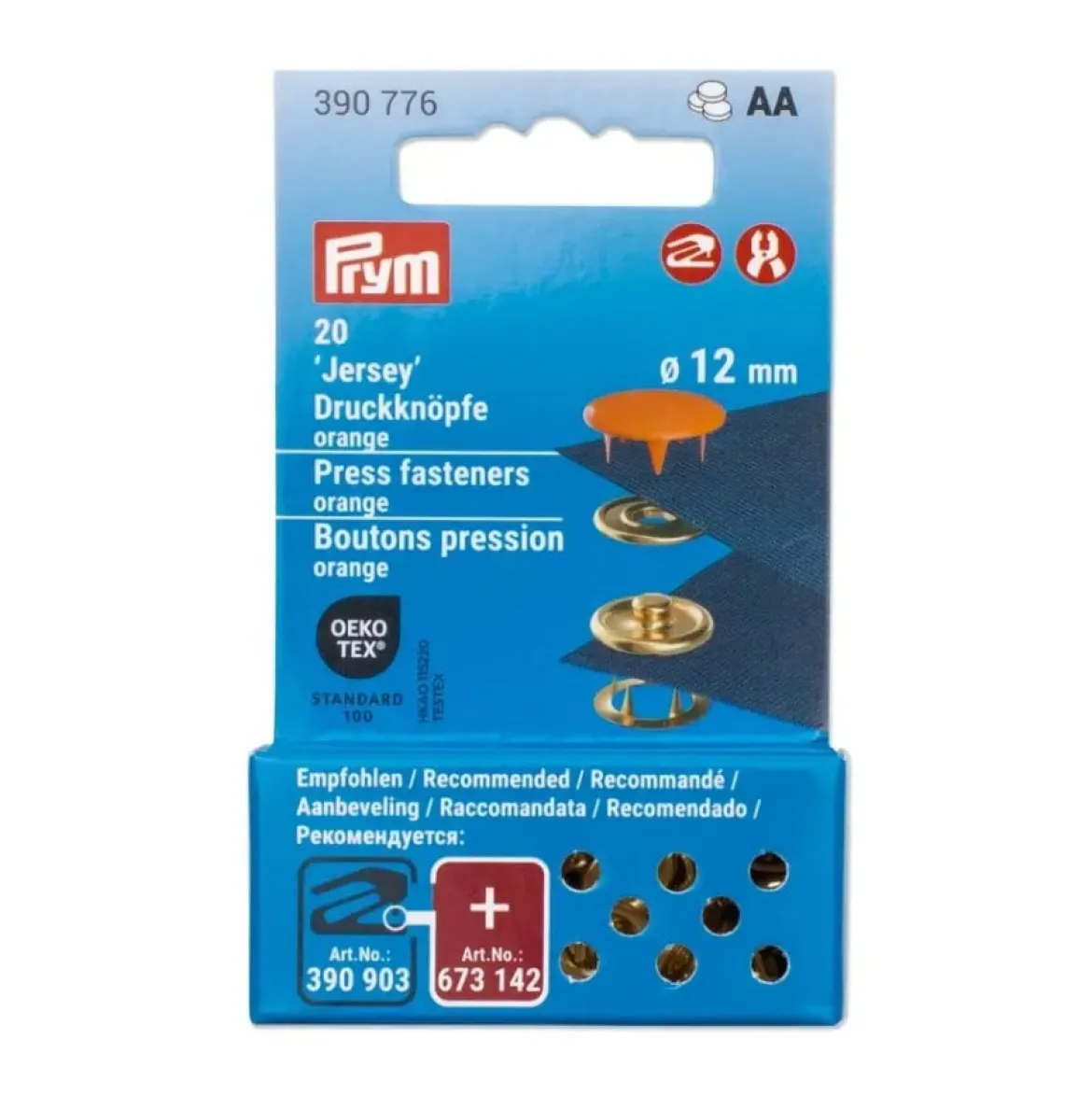 Druckknöpfe Jersey 12mm orange 20 Stk von Prym