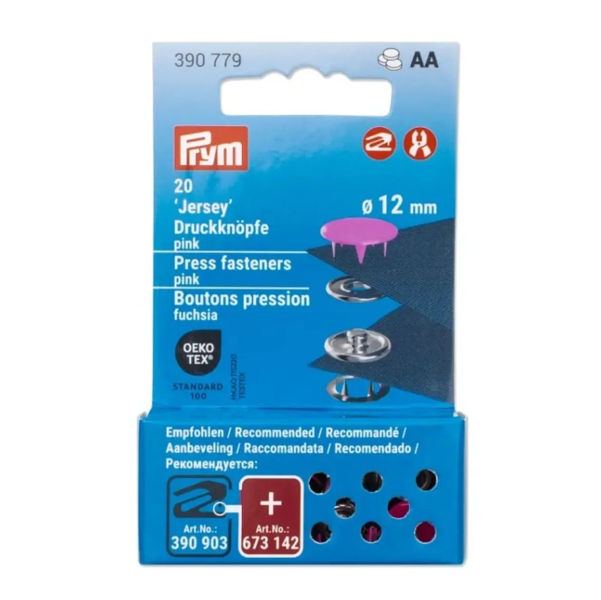 Druckknöpfe Jersey 12mm pink 20 Stk von Prym