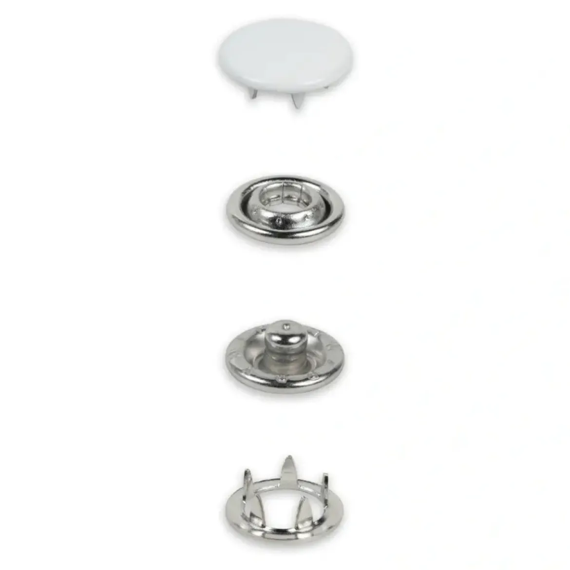 Druckknöpfe Jersey 12mm weiß 20 Stk von Prym