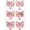 3D Sticker Schleifen mit Herzchen in Rosa 6Stk von Rico Design