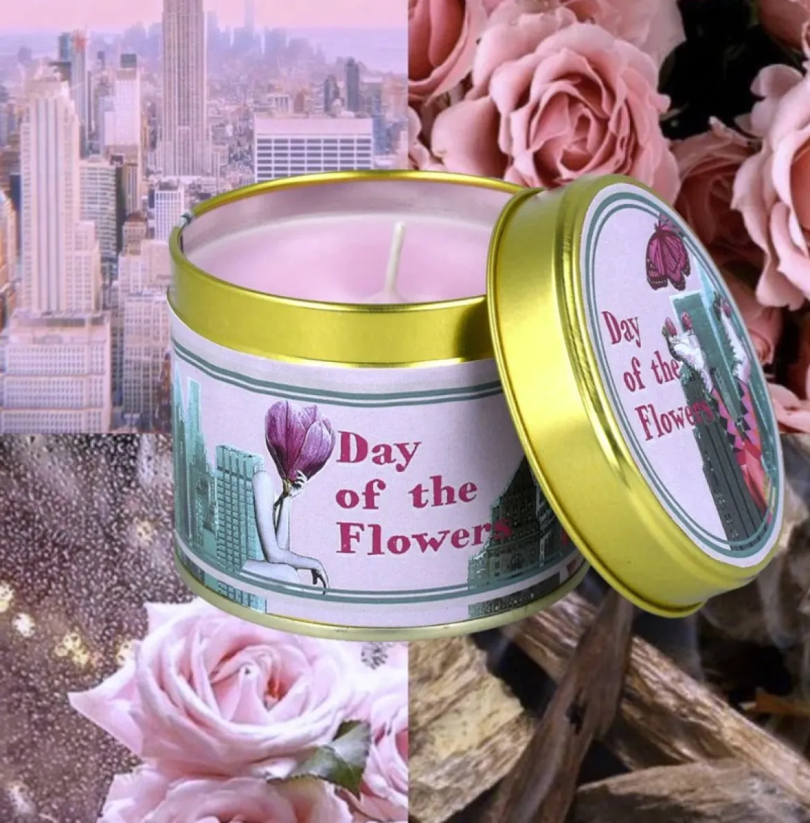 Duftkerze aus Sojawachs Day of the Flowers Tin Candle von Bomb Cosmetic