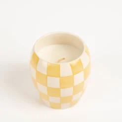 Duftkerze Sojakerze Checkmate Keramiktopf 75Std Brenndauer Orchre von Paddywax