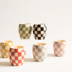 Duftkerze Sojakerze Checkmate Keramiktopf 75Std Brenndauer red von Paddywax