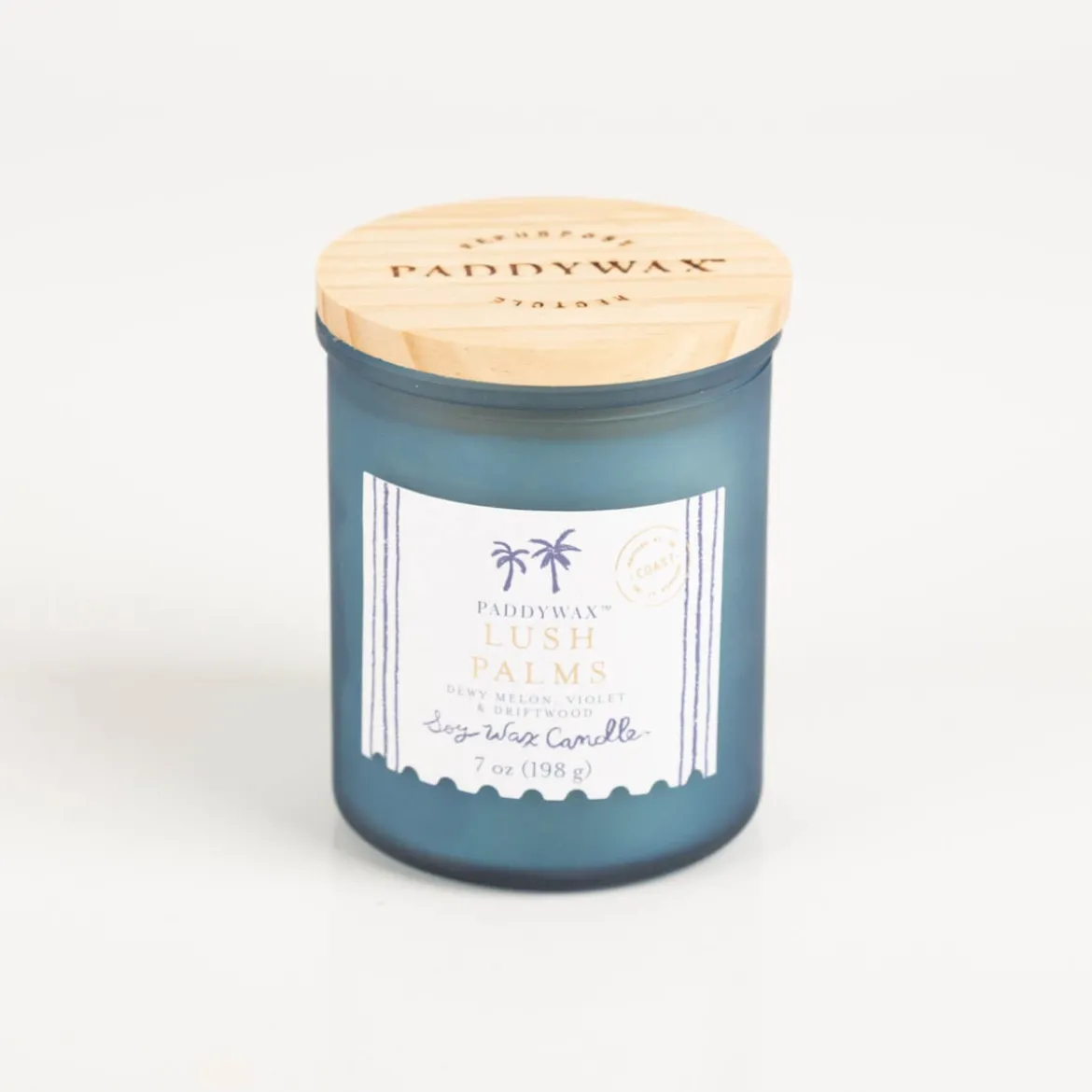 Duftkerze Sojakerze Coastal Lush Palms im Glas mit Holzdeckel 40 Std Brenndauer von Paddywax