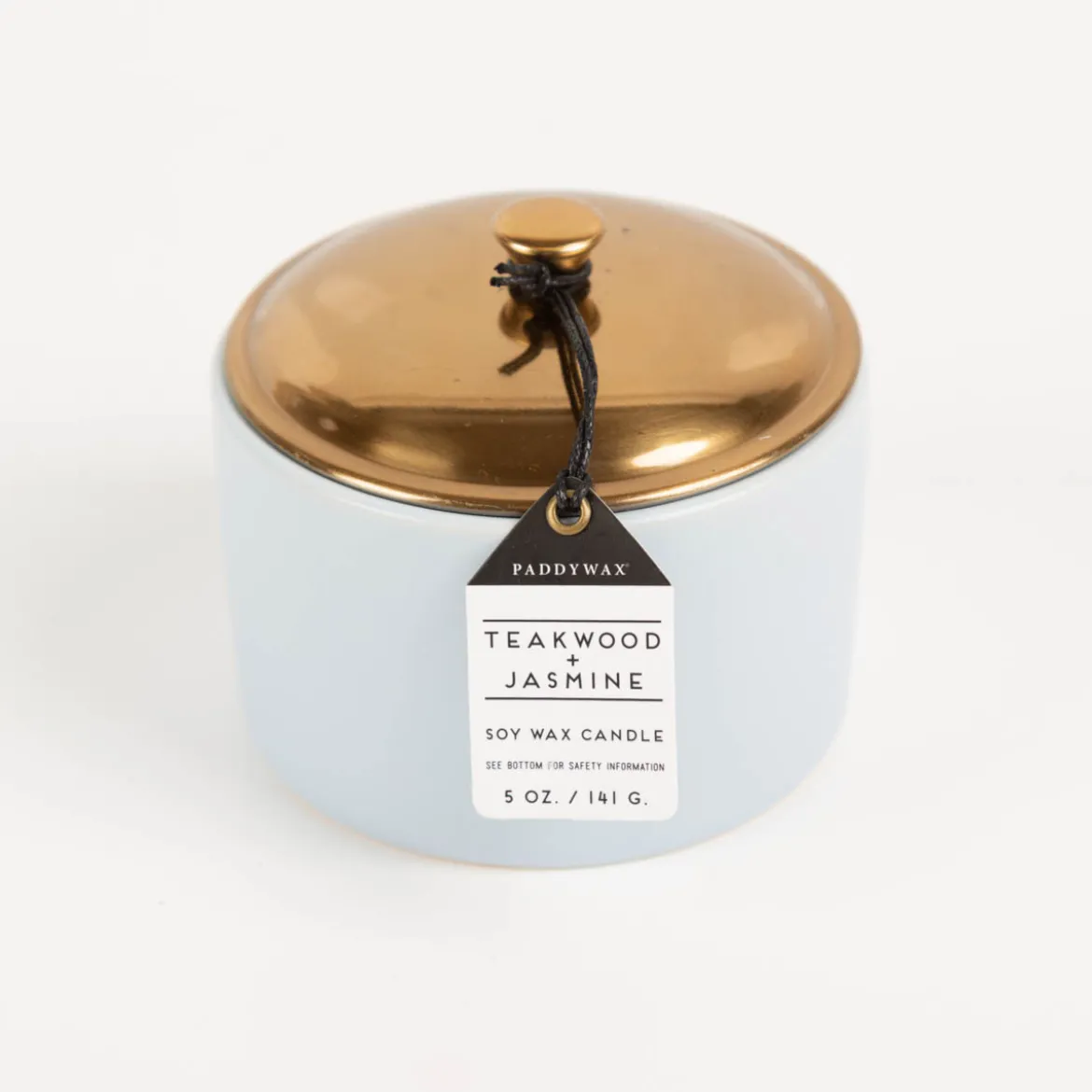 Duftkerze Sojakerze Hygge Blue Teakwood & Jasmine 141g im Keramiktopf mit Metalldeckel von Paddywax