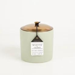 Duftkerze Sojakerze Hygge Sage Wild Fig & Cedar 425g mit 3 Dochten im Keramiktopf mit Metalldeckel von Paddywax