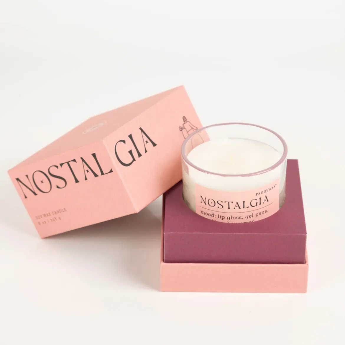 Duftkerze Sojakerze MOOD Nostalgia Mauve Pepper & Plum Glastopf in Geschenkbox 65Std Brenndauer von Paddywax