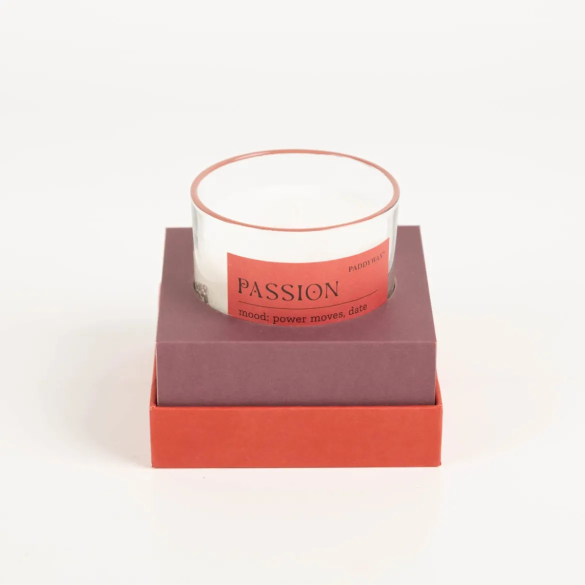 Duftkerze Sojakerze MOOD Passion Red Saffron Rose Glastopf in Geschenkbox 65Std Brenndauer von Paddywax