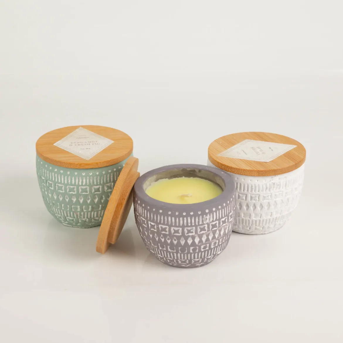 Duftkerze Sojakerze Sonora Concrete Candle 85g Mint Bergamot & Fresh Fig von Paddywax