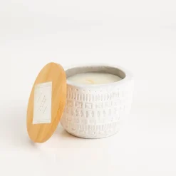 Duftkerze Sojakerze Sonora Concrete Candle 85g White Cotton & Teak von Paddywax