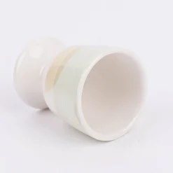 Eierbecher aus Porzellan Guten Appetit grafisch pastell weiß mint beige gold 5x6cm von der Schreibkram Manufaktur