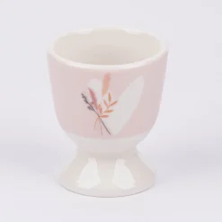 Eierbecher aus Porzellan Herz mit Strauß rosa pastell 5x6cm von der Schreibkram Manufaktur