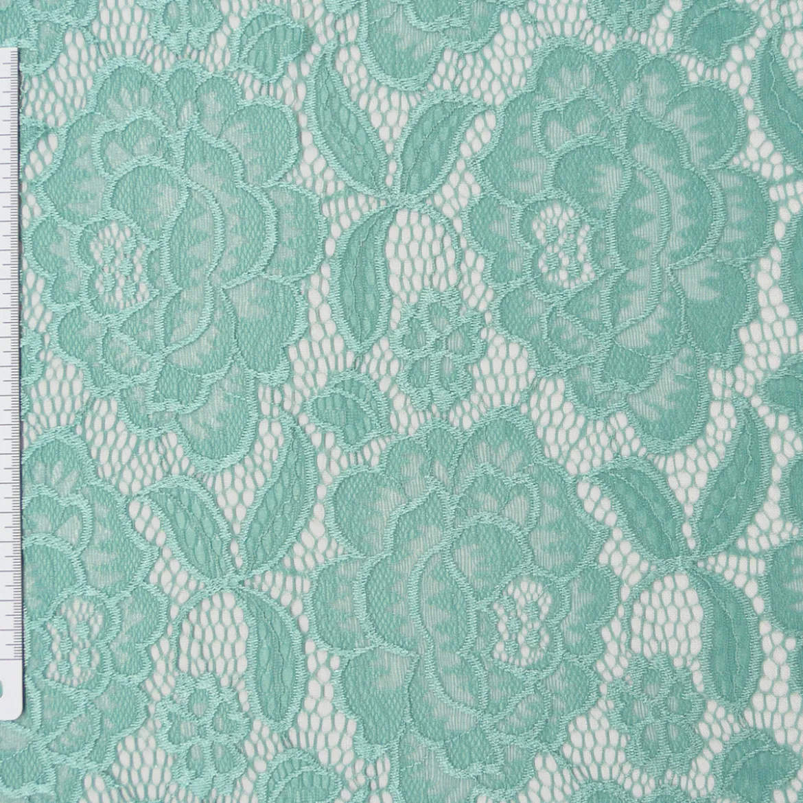 Elastische Spitze Blumen mit Wellen Abschluss beidseitig mint