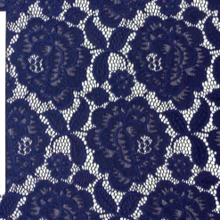 Elastische Spitze Blumen mit Wellen Abschluss beidseitig dunkelblau