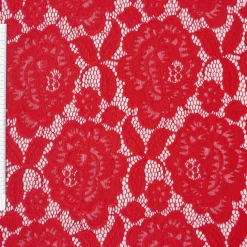 Elastische Spitze Blumen mit Wellen Abschluss beidseitig rot
