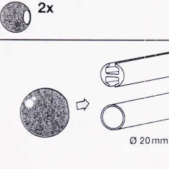 Endstück 20mm ball 2 Stück schwarz
