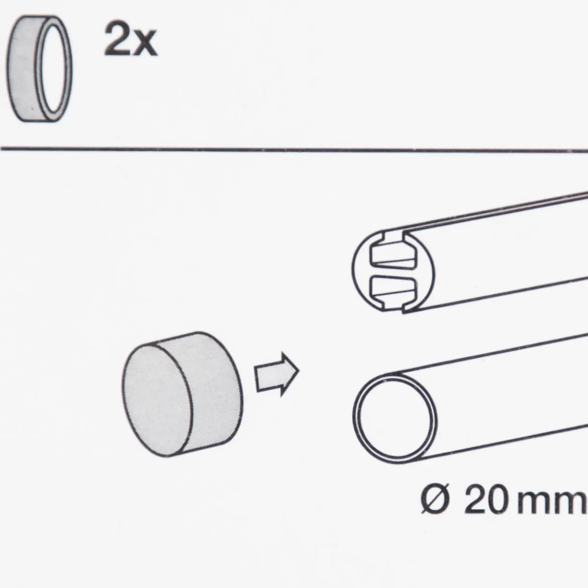 Endstück 20mm cap-noble 2 Stück schwarz