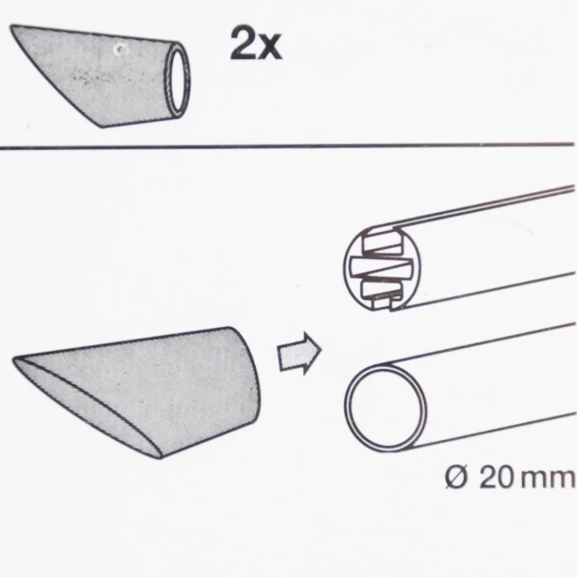 Endstück 20mm rag 2 Stück schwarz