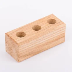 3er Gewürzständer für Reagenzgläser Eiche massiv 10x4x4cm von DeWi