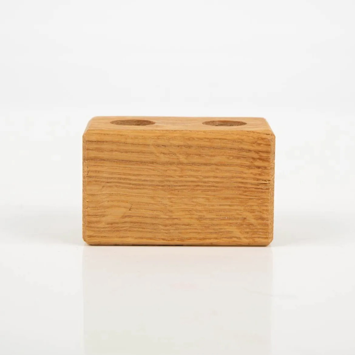 2er Gewürzständer für Reagenzgläser Eichenholz massiv 6,5x4x4cm von DeWi