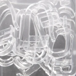 12er Pack Überklipshaken Faltenlegehaken Ringhaken oval für Flachringe glasklar