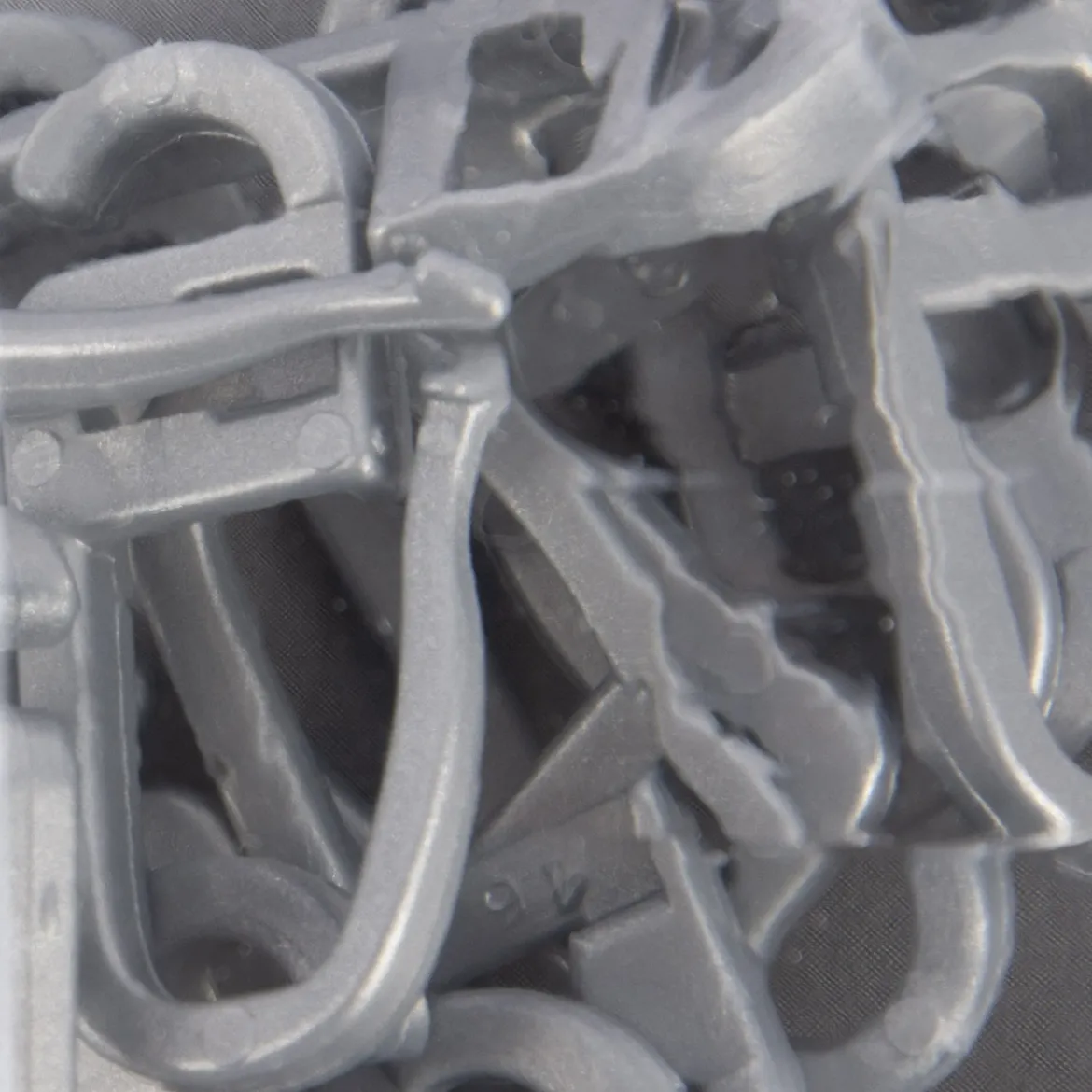 12er Pack Überklipshaken Ringhaken Faltenlegehaken oval für Flachringe chrom-matt