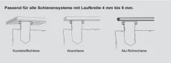 7er Pack Schlaufengleiter Schlaufenaufhänger weiß 50mm