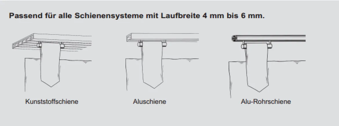 7er Pack Schlaufengleiter Schlaufenaufhänger weiß 50mm