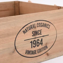 3er Set Aufbewahrungsboxen Natural Organics aus Holz mit Jutehenkeln natur verschiedene Größen