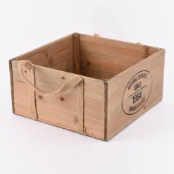 3er Set Aufbewahrungsboxen Natural Organics aus Holz mit Jutehenkeln natur verschiedene Größen