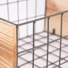 3er Set Aufbewahrungsbox Holzkiste Gitter Holz natur grau verschiedene Größen