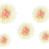 5er Set Blumen aus Seidenpapier cremeweiß rosa 30cm 25cm und 20cm
